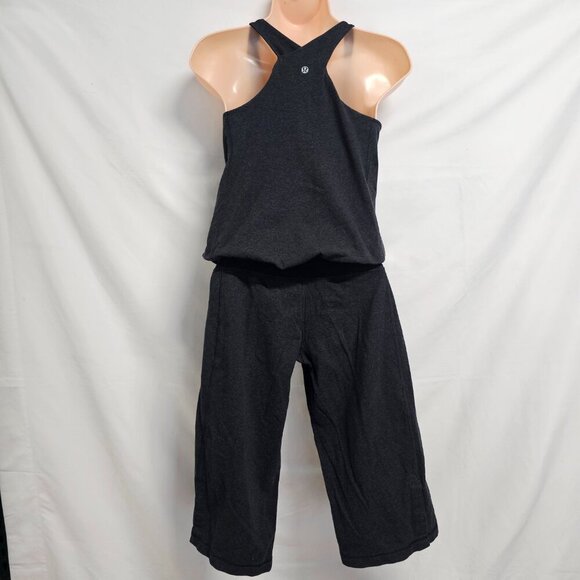 Lululemon Romp Her Jumpsuit/Romper Women Size 6 Dark Gray Shelf Bra - Picture 5 of 12